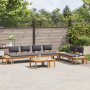 Juego de Bancos de Jardín de 5 Piezas con Cojines de Madera Sólida Teak de , Sofás modulares de exterior - Ref: Foro24-335687...