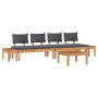 Juego de Comedor de Jardín de 5 Piezas de Madera Sólida de Teak de , Sofás modulares de exterior - Ref: Foro24-3356873, Preci...