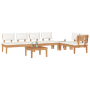 Juego de Comedor de Jardín de 5 Piezas con Cojines Madera Maciza Teak | Foro24.es | Tu tienda online para hogar, jardín y más Foro24.es