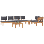 Juego de Comedor para Jardín de 5 piezas con Cojines de Madera de Acacia de , Sofás modulares de exterior - Ref: Foro24-33568...