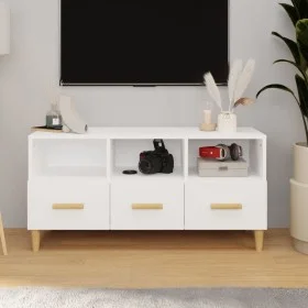 Hochglanzweißer TV-Schrank aus Sperrholz, 102 x 36 x 50 cm von vidaXL, TV-Möbel - Ref: Foro24-812606, Preis: 92,59 €, Rabatt: %