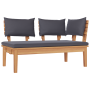 Conjunto de banco de jardín de 4 piezas con cojines de madera sólida de teca de , Sofás modulares de exterior - Ref: Foro24-3...