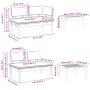 Conjunto de banco de jardín de 4 piezas con cojines de madera sólida de teca de , Sofás modulares de exterior - Ref: Foro24-3...