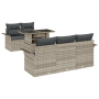 Conjunto de Sofá de Jardín de 6 Piezas con Cojines Gris Claro Poliratán von , Outdoor-Sofas - Ref: Foro24-3356935, Preis: 523...