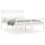 Seniorenbett Massivholz Kopfteil weiß 160x200 cm von vidaXL, Betten und Lattenroste - Ref: Foro24-3195427, Preis: 183,21 €, R...
