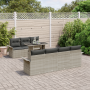 Conjunto de Sofás de Jardín de 8 Piezas con Cojines Gris Claro Ratán Sintético de , Sofás de exterior - Ref: Foro24-3356965, ...