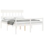 Seniorenbett Massivholz Kopfteil weiß 160x200 cm von vidaXL, Betten und Lattenroste - Ref: Foro24-3195427, Preis: 183,21 €, R...