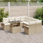 Conjunto de Sofás de Jardín de 9 Piezas con Cojines Beige Poliratán de , Sofás de exterior - Ref: Foro24-3356994, Precio: 708...