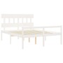 Seniorenbett Massivholz Kopfteil weiß 160x200 cm von vidaXL, Betten und Lattenroste - Ref: Foro24-3195427, Preis: 183,21 €, R...