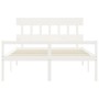 Seniorenbett Massivholz Kopfteil weiß 160x200 cm von vidaXL, Betten und Lattenroste - Ref: Foro24-3195427, Preis: 183,21 €, R...