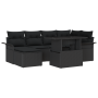 Conjunto de Sofá de Jardín  de 7 Piezas con Cojines Negro Poliratán | Foro24.es | Tu tienda online para hogar, jardín y más Foro24.es
