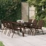 Brown and black steel and glass garden table 180x80x70 cm by vidaXL, Garden tables - Ref: Foro24-318773, Price: 231,63 €, Dis...