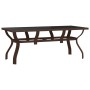 Brown and black steel and glass garden table 180x80x70 cm by vidaXL, Garden tables - Ref: Foro24-318773, Price: 237,00 €, Dis...