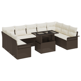 Conjunto de Sofás de Jardín de 10 Piezas con
