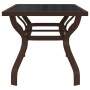 Brown and black steel and glass garden table 180x80x70 cm by vidaXL, Garden tables - Ref: Foro24-318773, Price: 237,00 €, Dis...