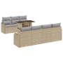 Juego de Sofá de Jardín  de 8 Piezas con Cojines Beige de Rattan Poli | Foro24.es | Tu tienda online para hogar, jardín y más Foro24.es