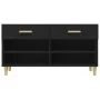 Schwarzer Schuhschrank aus Sperrholz, 102 x 35 x 55 cm von vidaXL, Schuhregale und Schuhorganisatoren - Ref: Foro24-812817, P...
