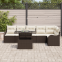 Conjunto de Sofás de Jardín de 7 Piezas con Cojines Marrón Poliratán de , Sofás de exterior - Ref: Foro24-3357211, Precio: 53...