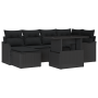 Conjunto de Sofá de Jardín  de 7 Piezas con Cojines Negro Poliratán | Foro24.es | Tu tienda online para hogar, jardín y más Foro24.es