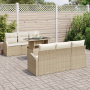 Conjunto de Sofá de Jardín de 7 Piezas con Cojines Beige Ratán Poliéster de , Sofás de exterior - Ref: Foro24-3357304, Precio...