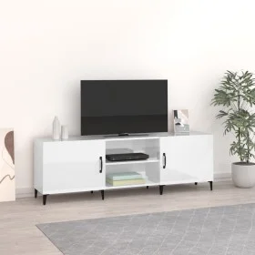 Glossy white engineered wood TV cabinet 150x30x50 cm by vidaXL, TV Furniture - Ref: Foro24-812633, Price: 102,40 €, Discount: %
