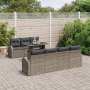 Juego de Sofá de Jardín Modular de 8 Piezas con Cojines Gris Ratán Poliéster de , Sofás de exterior - Ref: Foro24-3357322, Pr...