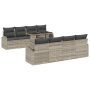 Conjunto de Sofá de Jardín de 9 Piezas con Cojines Gris Claro Ratán Poliéster de , Sofás de exterior - Ref: Foro24-3357345, P...