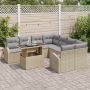 Conjunto de Sofá de Jardín de 9 Piezas con Cojines Beige Ratán Poliéster | Foro24.es | Tu tienda online para hogar, jardín y más Foro24.es