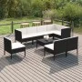 9-teiliges Gartenmöbel-Set und schwarze synthetische Rattankissen von vidaXL, Gartensets - Ref: Foro24-3094400, Preis: 732,69...