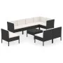 9-teiliges Gartenmöbel-Set und schwarze synthetische Rattankissen von vidaXL, Gartensets - Ref: Foro24-3094400, Preis: 732,69...