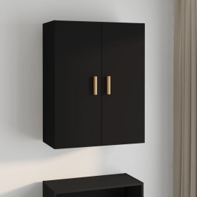 Armario de pared colgante negro 69,5x34x90 cm