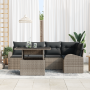 Conjunto de Sofá de Jardín de 6 Piezas con Cojines Ratán Gris de , Sofás de exterior - Ref: Foro24-3357382, Precio: 439,75 €,...