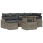 Set de Sofás de Jardín de 7 Piezas con Cojines Gris Ratán Poliéster de , Sofás de exterior - Ref: Foro24-3357412, Precio: 487...