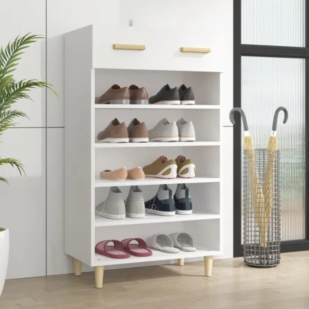 White plywood shoe cabinet 60x35x105 cm by vidaXL, Shoe racks and shoe organizers - Ref: Foro24-812780, Price: 89,60 €, Disco...