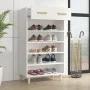 Mueble zapatero de madera contrachapada blanco 60x35x105 cm de vidaXL, Zapateros y organizadores de calzado - Ref: Foro24-812...