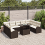 Conjunto de Sofás de Jardín de 10 Piezas con Cojines de Ratán Sintético Marrón de , Sofás de exterior - Ref: Foro24-3357441, ...