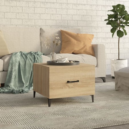Mesa de centro con patas de metal roble Sonoma 50x50x40 cm de vidaXL, Mesas de centro - Ref: Foro24-812732, Precio: 42,13 €, ...
