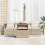 Juego de Sofá de Jardín de 5 Piezas con Cojines Beige de Poliratán de , Sofás de exterior - Ref: Foro24-3357464, Precio: 452,...