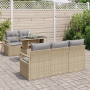 Conjunto de Sofás de Jardín de 6 Piezas con Cojines Beige Ratán de Polietileno | Foro24.es | Tu tienda online para hogar, jardín y más Foro24.es