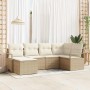 Conjunto de sofá de jardín 8 pcs Beige Poliratán