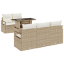 Set de Sofás de Jardín de 6 Piezas con Cojines Beige de Ratán de , Sofás de exterior - Ref: Foro24-3357474, Precio: 563,61 €,...