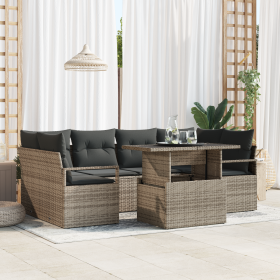 Conjunto de Sofás de Jardín de 7 Piezas con