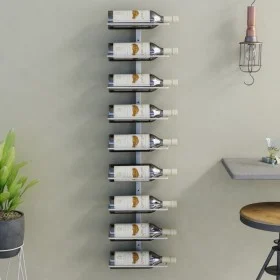 Botellero de pared para 9 botellas hierro blanco de vidaXL, Botelleros - Ref: Foro24-340900, Precio: 57,96 €, Descuento: %