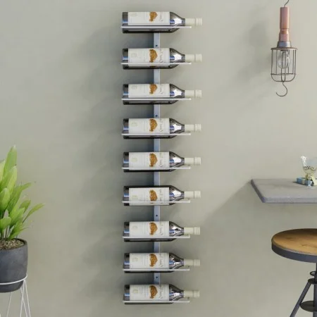 Botellero de pared para 9 botellas hierro blanco de vidaXL, Botelleros - Ref: Foro24-340900, Precio: 57,96 €, Descuento: %