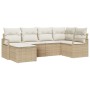 Conjunto de sofá de jardín 8 pcs Beige Poliratán