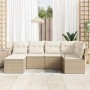 Conjunto de sofá de jardín 8 pcs Beige Poliratán