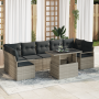 Conjunto de Sofás de Jardín de 8 Piezas con Cojines Gris Claro de Ratán Poliéster de , Sofás de exterior - Ref: Foro24-335751...