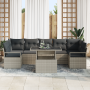 Conjunto de Sofás de Jardín de 8 Piezas con Cojines Gris Claro de Ratán Poliéster de , Sofás de exterior - Ref: Foro24-335751...