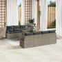 Juego de Sofás para Jardín 9 Piezas con Cojines Gris Poliratán de , Sofás de exterior - Ref: Foro24-3357522, Precio: 657,25 €...
