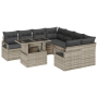 Conjunto de Sofá de Jardín de 9 Piezas con Cojines Gris Claro Poliratán de , Sofás de exterior - Ref: Foro24-3357535, Precio:...